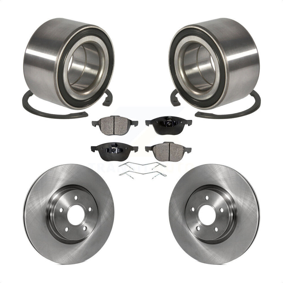 Front Wheel Bearing With Disc Brake Rotors And Semi-Metallic Pads Kit For 2014 Ford Connect 104.8" wheel base KBB-102432