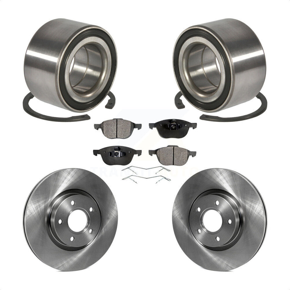 Front Wheel Bearing With Disc Brake Rotors And Semi-Metallic Pads Kit For Ford Escape C-Max KBB-102435