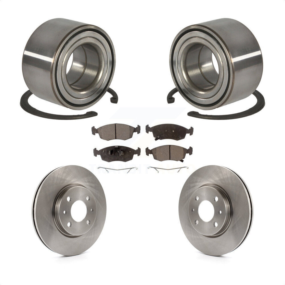 Front Wheel Bearing With Disc Brake Rotors And Semi-Metallic Pads Kit For Fiat 500 KBB-102447
