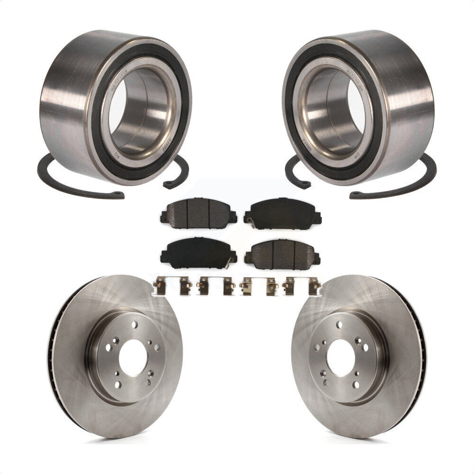 Front Wheel Bearing With Disc Brake Rotors And Semi-Metallic Pads Kit For Honda Accord KBB-102462