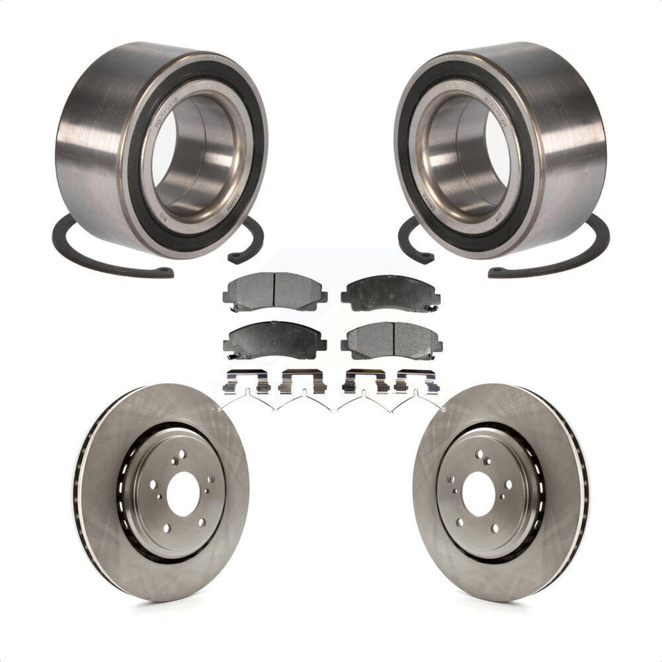 Front Wheel Bearing With Disc Brake Rotors And Semi-Metallic Pads Kit For 2015-2019 Acura TLX KBB-102464