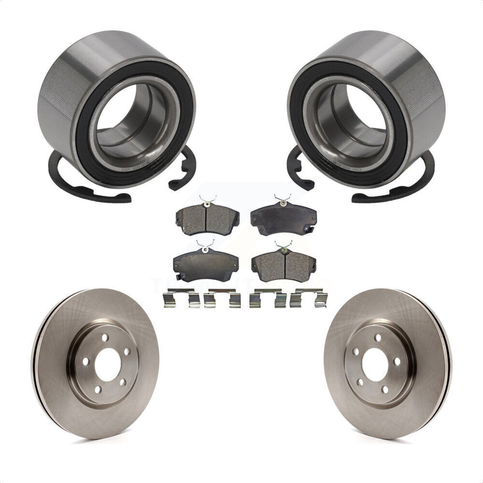 Front Wheel Bearing With Disc Brake Rotors And Semi-Metallic Pads Kit For Chrysler PT Cruiser Dodge Neon KBB-102479