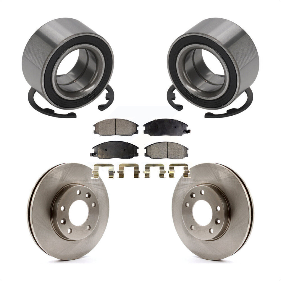 Front Wheel Bearing With Disc Brake Rotors And Semi-Metallic Pads Kit For Kia Sedona KBB-102481