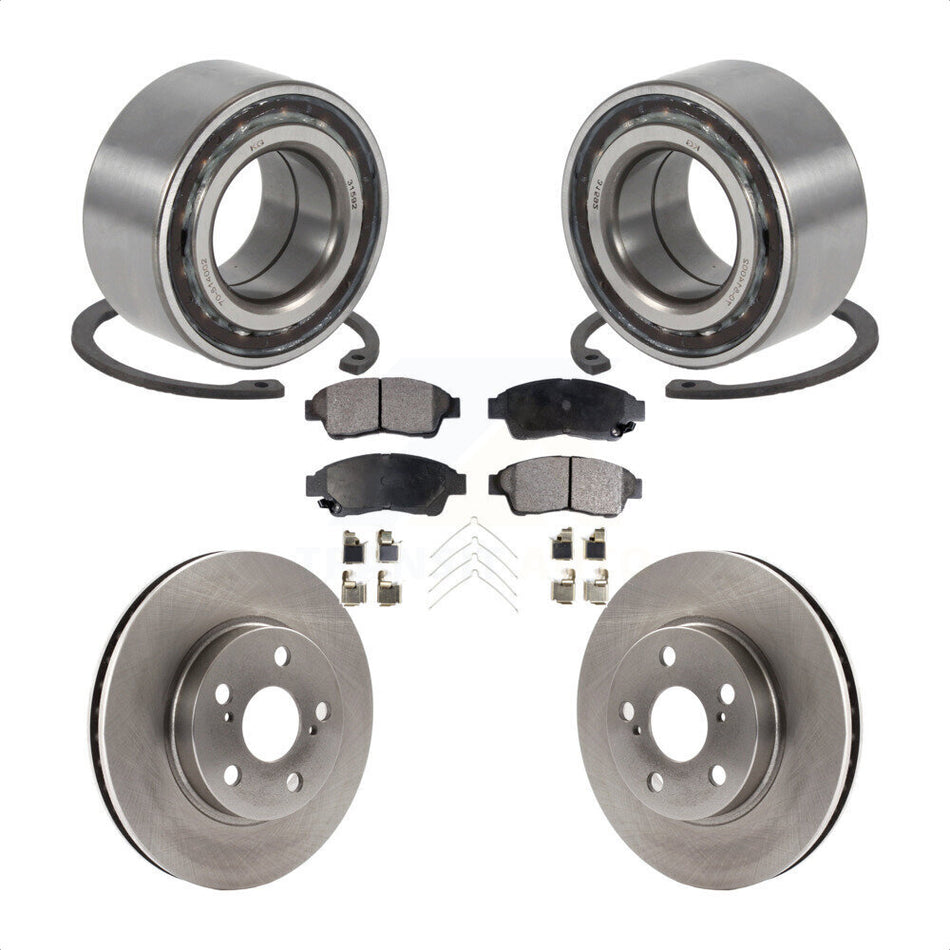 Front Wheel Bearing With Disc Brake Rotors And Semi-Metallic Pads Kit For 1994-1997 Toyota Celica ST KBB-102490