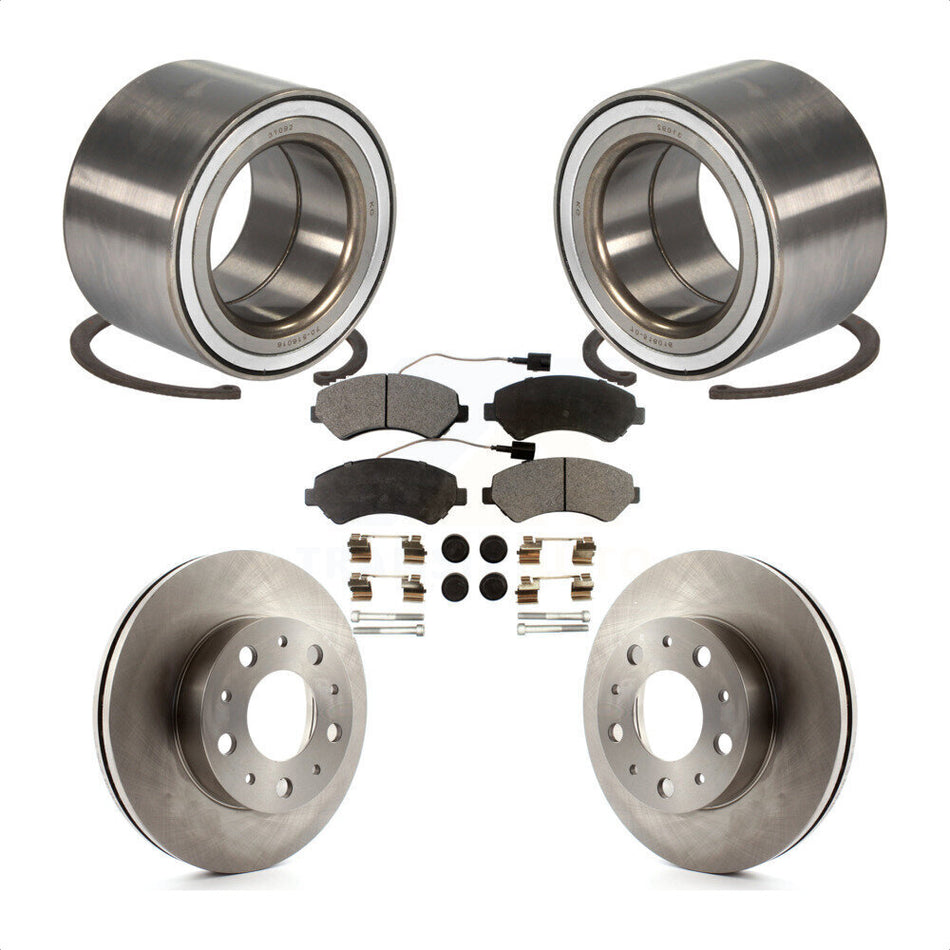 Front Wheel Bearing With Disc Brake Rotors And Semi-Metallic Pads Kit For Ram ProMaster 1500 2500 3500 KBB-102492