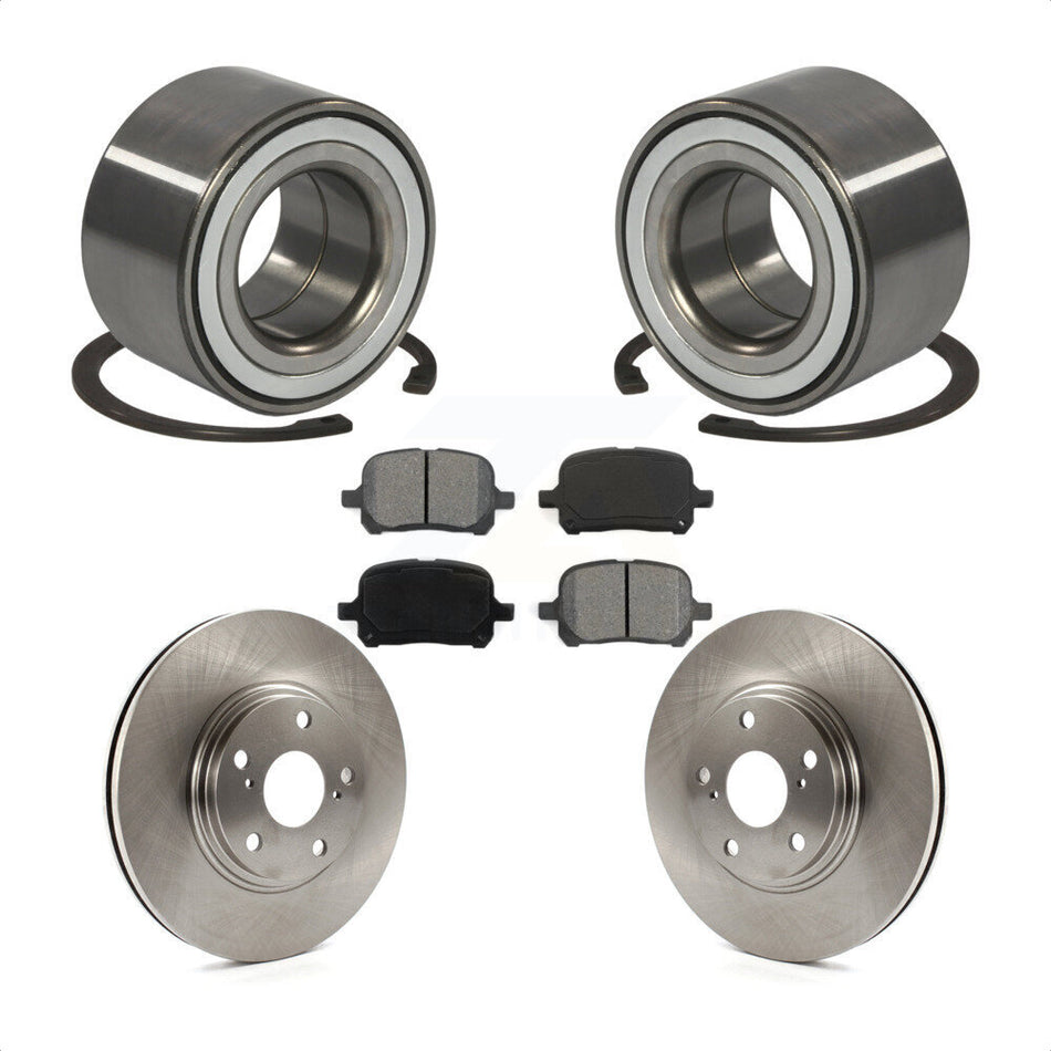 Front Wheel Bearing With Disc Brake Rotors And Semi-Metallic Pads Kit For 1999-2001 Lexus RX300 KBB-102511