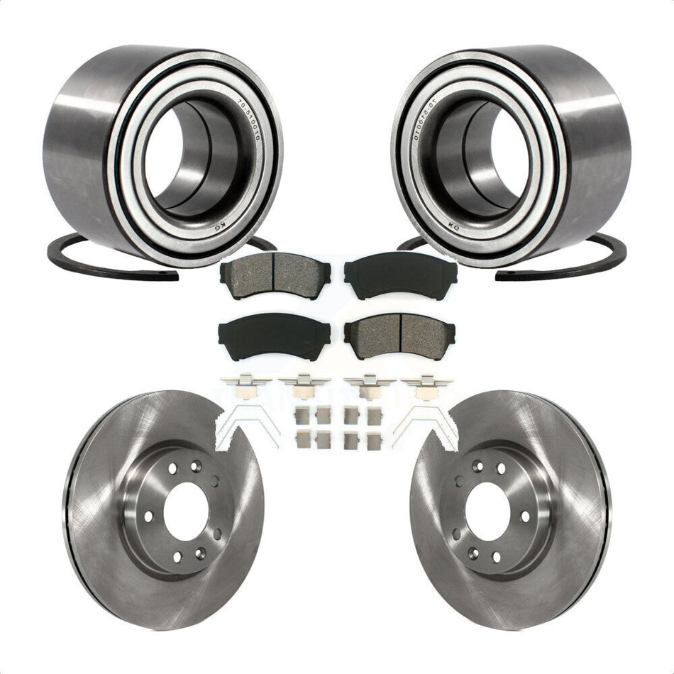 Front Wheel Bearing With Disc Brake Rotors And Semi-Metallic Pads Kit For Ford Fusion Lincoln MKZ Mercury Milan Mazda 6 Zephyr KBB-102519