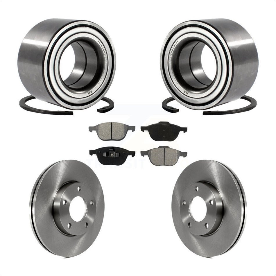 Front Wheel Bearing With Disc Brake Rotors And Semi-Metallic Pads Kit For Mazda 3 KBB-102528