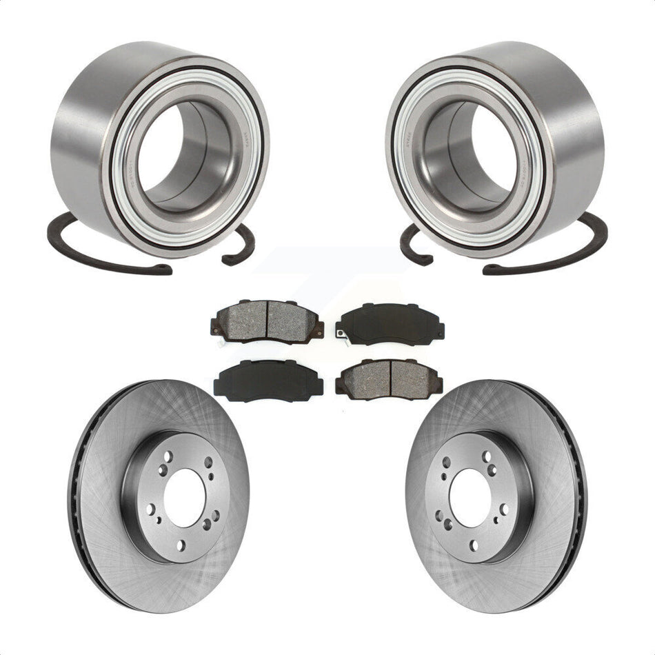 Front Wheel Bearing With Disc Brake Rotors And Semi-Metallic Pads Kit For Acura Legend TL RL KBB-102529