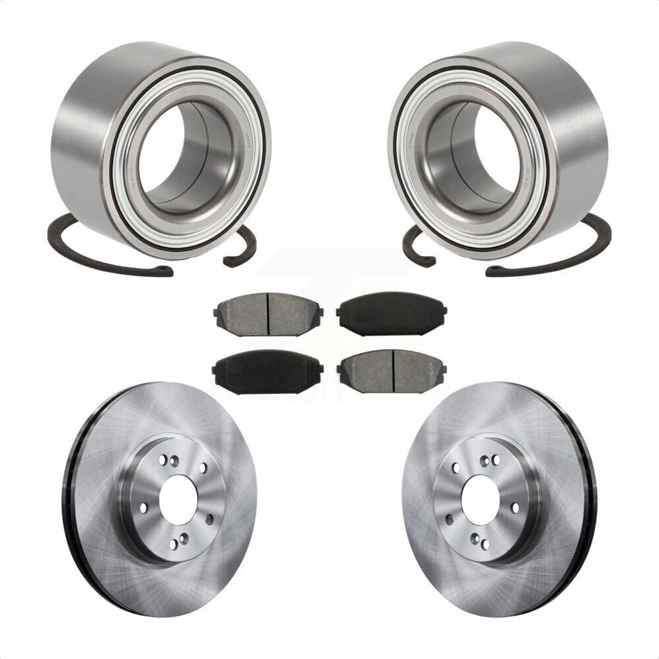 Front Wheel Bearing With Disc Brake Rotors And Semi-Metallic Pads Kit For 2001-2002 Acura MDX KBB-102530