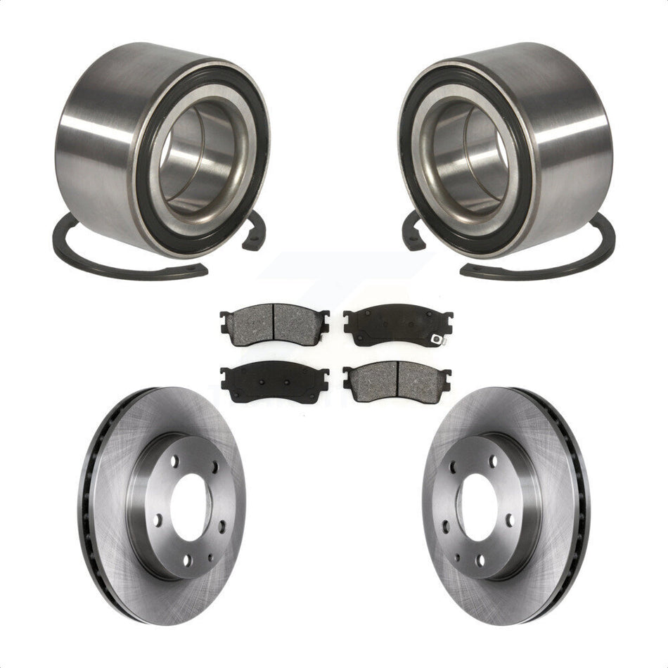 Front Wheel Bearing With Disc Brake Rotors And Semi-Metallic Pads Kit For Mazda Protege Protege5 KBB-102538