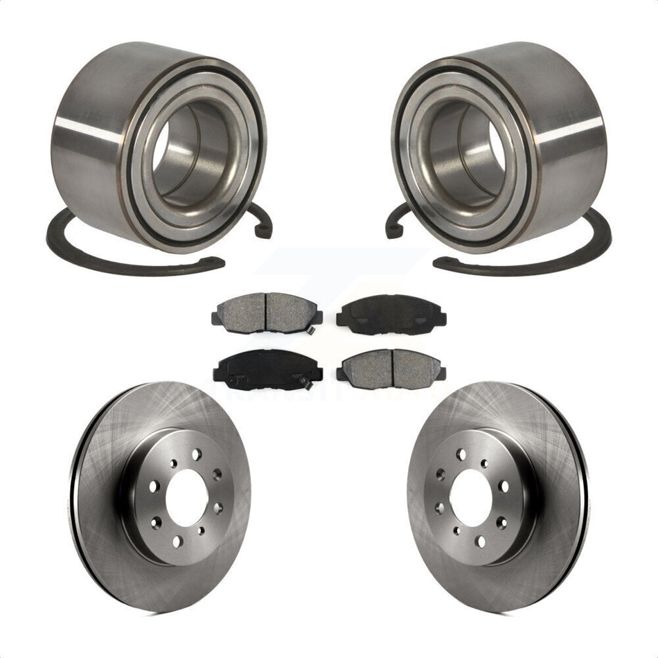 Front Wheel Bearing With Disc Brake Rotors And Semi-Metallic Pads Kit For Honda Civic Acura EL KBB-102550
