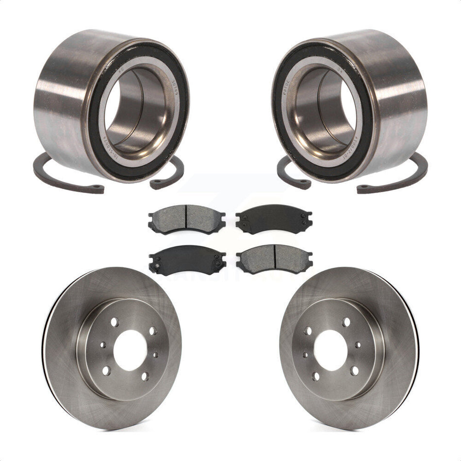 Front Wheel Bearing With Disc Brake Rotors And Semi-Metallic Pads Kit For Saturn SL2 SL1 SC2 SL SC1 SW2 SW1 SC KBB-102561