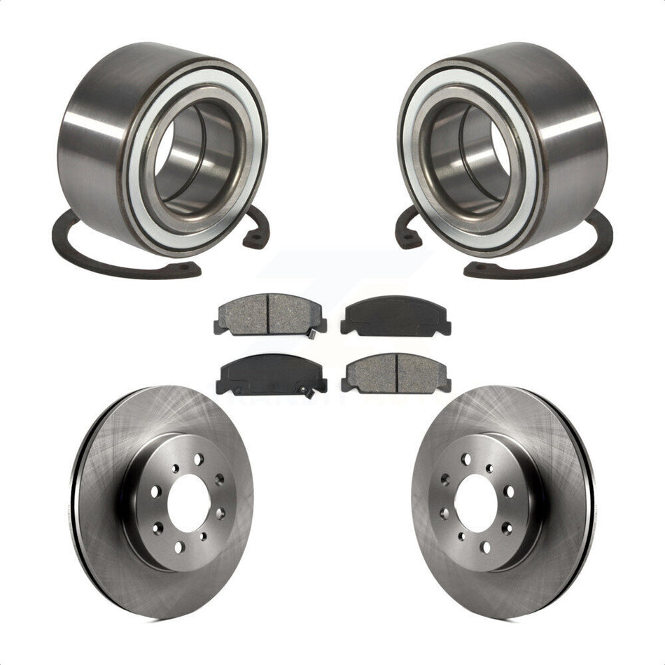 Front Wheel Bearing With Disc Brake Rotors And Semi-Metallic Pads Kit For 1997 Honda Civic LX with 4-Wheel ABS KBB-102565