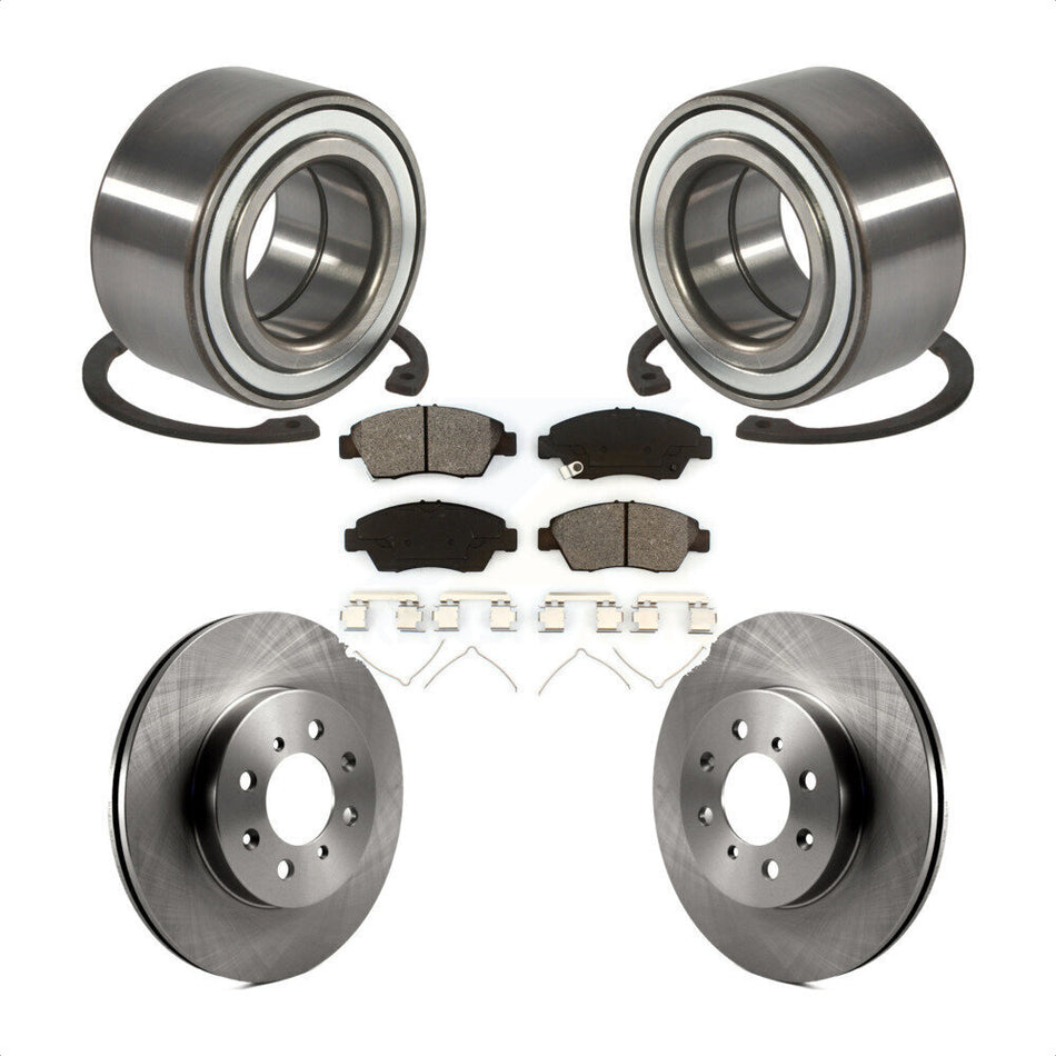 Front Wheel Bearing With Disc Brake Rotors And Semi-Metallic Pads Kit For Honda Civic del Sol KBB-102569