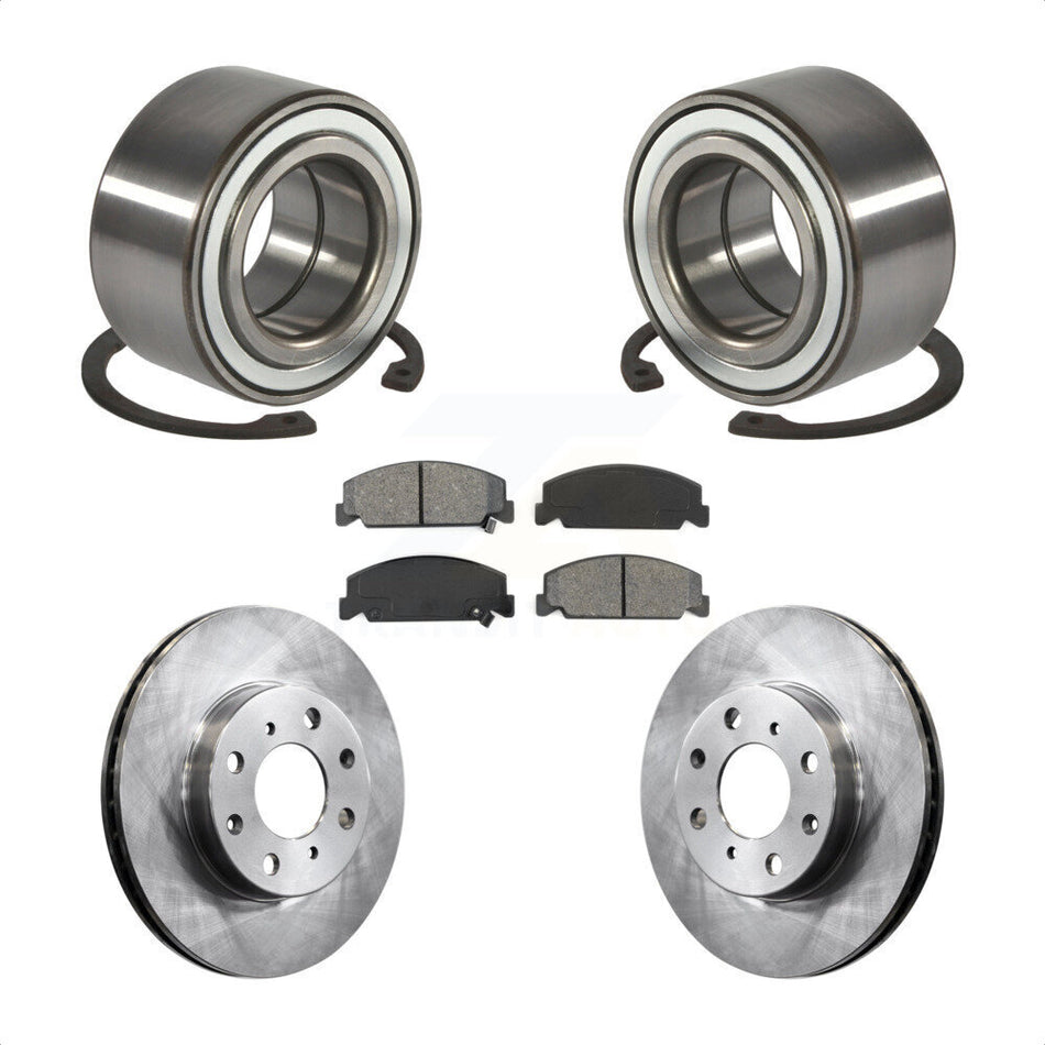 Front Wheel Bearing With Disc Brake Rotors And Semi-Metallic Pads Kit For Honda Civic KBB-102570