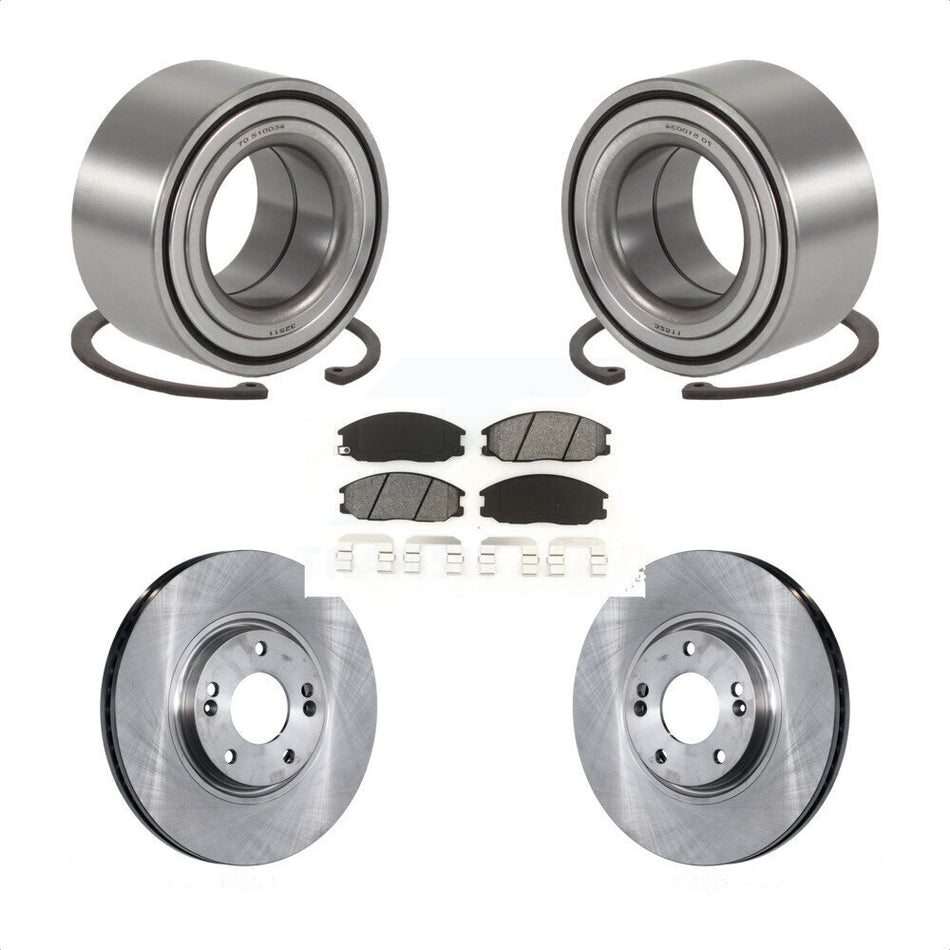 Front Wheel Bearing With Disc Brake Rotors And Semi-Metallic Pads Kit For Hyundai XG350 KBB-102581