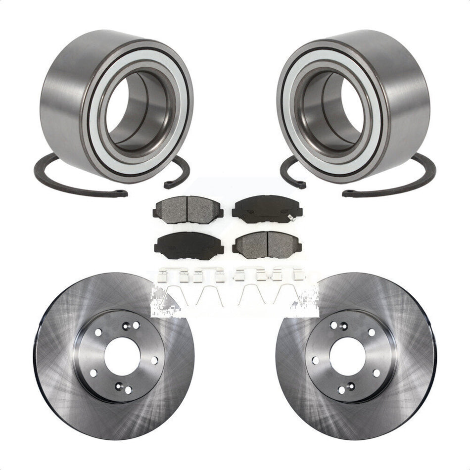 Front Wheel Bearing With Disc Brake Rotors And Semi-Metallic Pads Kit For Honda Element KBB-102598
