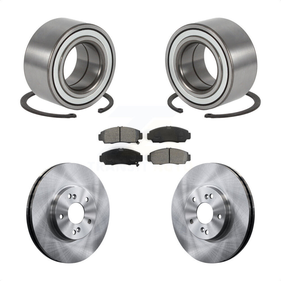 Front Wheel Bearing With Disc Brake Rotors And Semi-Metallic Pads Kit For Acura TL CL KBB-102599