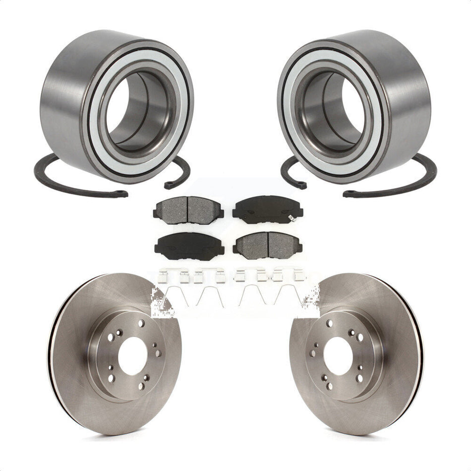 Front Wheel Bearing With Disc Brake Rotors And Semi-Metallic Pads Kit For Honda CR-V KBB-102603