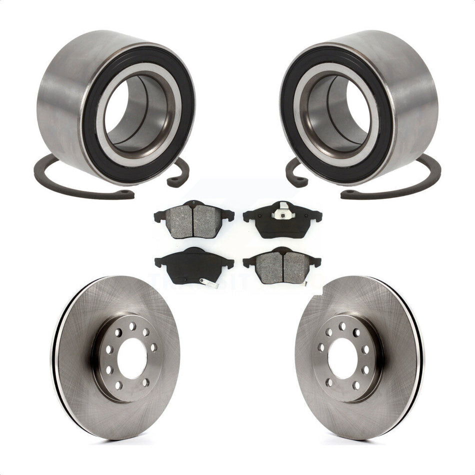 Front Wheel Bearing With Disc Brake Rotors And Semi-Metallic Pads Kit For Saturn Saab L200 9-3 L300 9-5 LS1 L100 LW200 LS2 900 LW300 LW2 LW1 LS KBB-102604