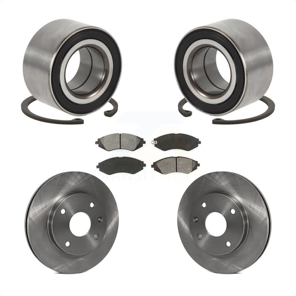 Front Wheel Bearing With Disc Brake Rotors And Semi-Metallic Pads Kit For Suzuki Forenza Reno Chevrolet Optra KBB-102606
