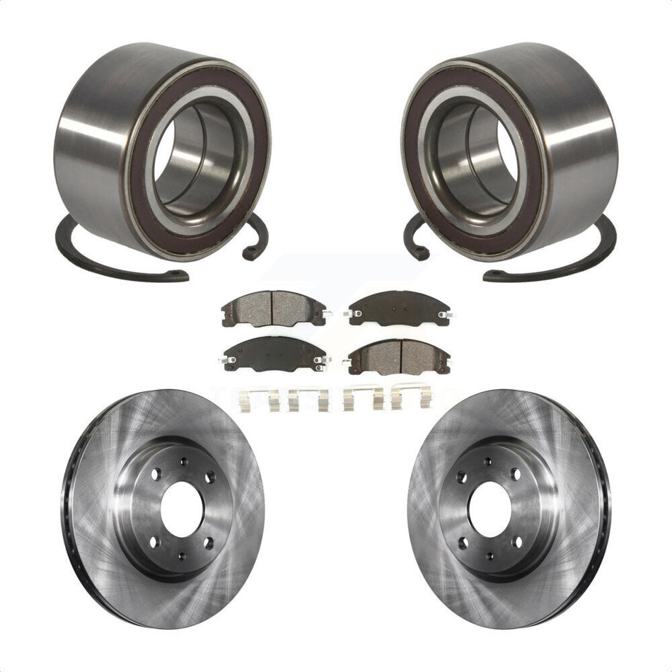 Front Wheel Bearing With Disc Brake Rotors And Semi-Metallic Pads Kit For 2008-2011 Ford Focus KBB-102615