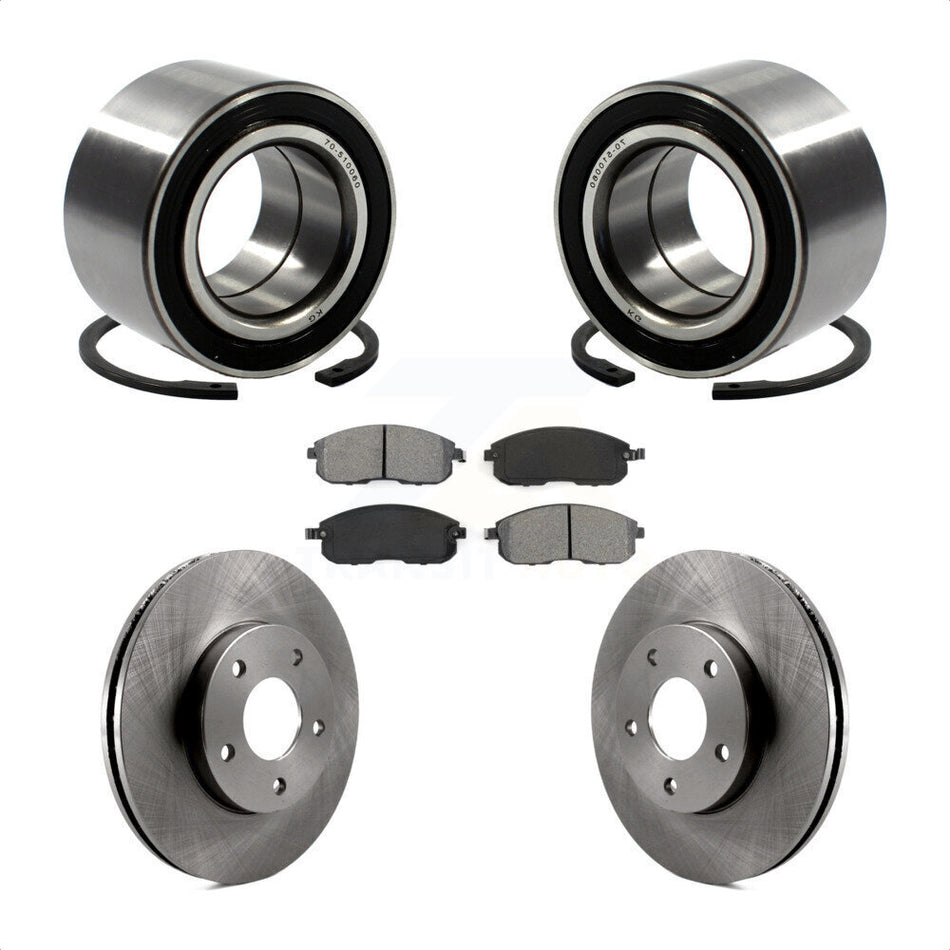 Front Wheel Bearing With Disc Brake Rotors And Semi-Metallic Pads Kit For 2000-2001 Nissan Maxima Infiniti I30 INFINITI KBB-102621