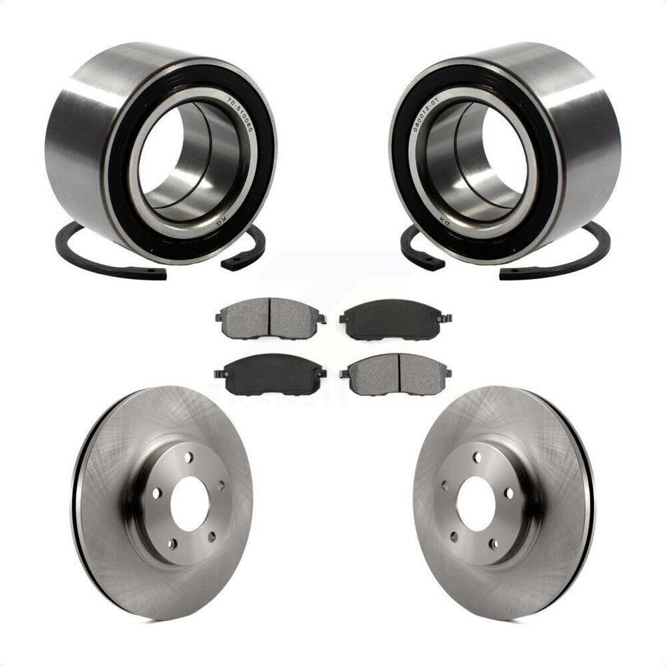 Front Wheel Bearing With Disc Brake Rotors And Semi-Metallic Pads Kit For Nissan Altima Maxima Infiniti I35 INFINITI KBB-102622