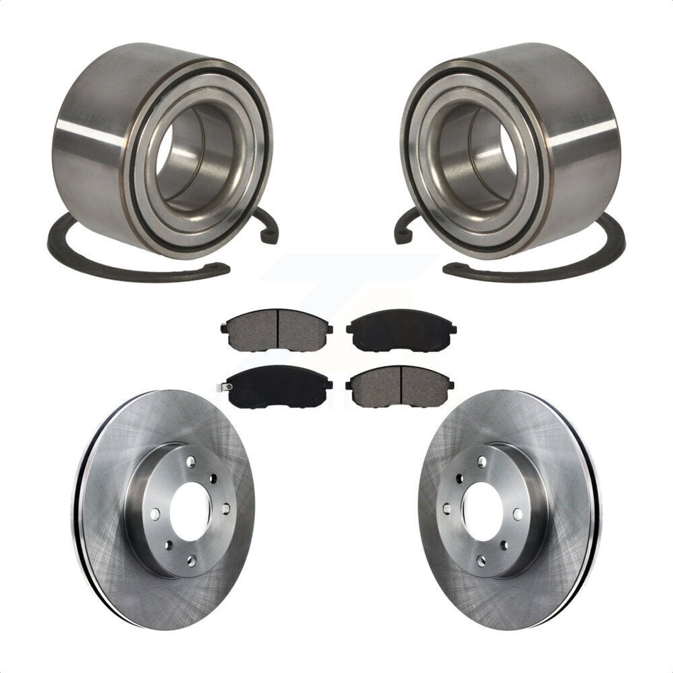 Front Wheel Bearing With Disc Brake Rotors And Semi-Metallic Pads Kit For Nissan Sentra KBB-102627