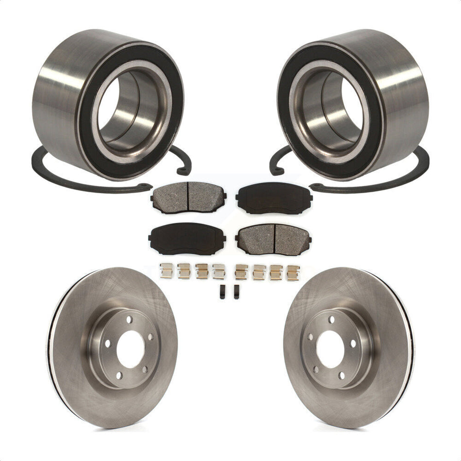 Front Wheel Bearing With Disc Brake Rotors And Semi-Metallic Pads Kit For Ford Edge Lincoln MKX KBB-102634