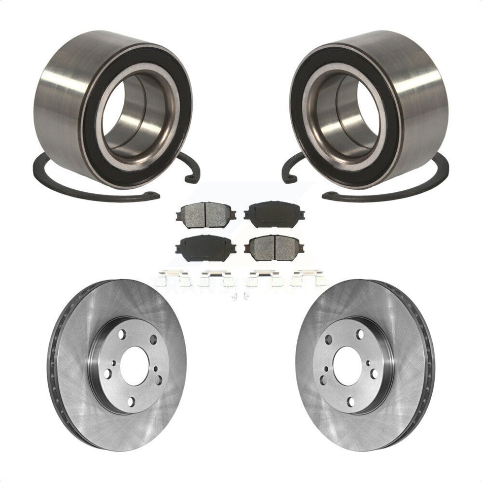 Front Wheel Bearing With Disc Brake Rotors And Semi-Metallic Pads Kit For Toyota Camry KBB-102638