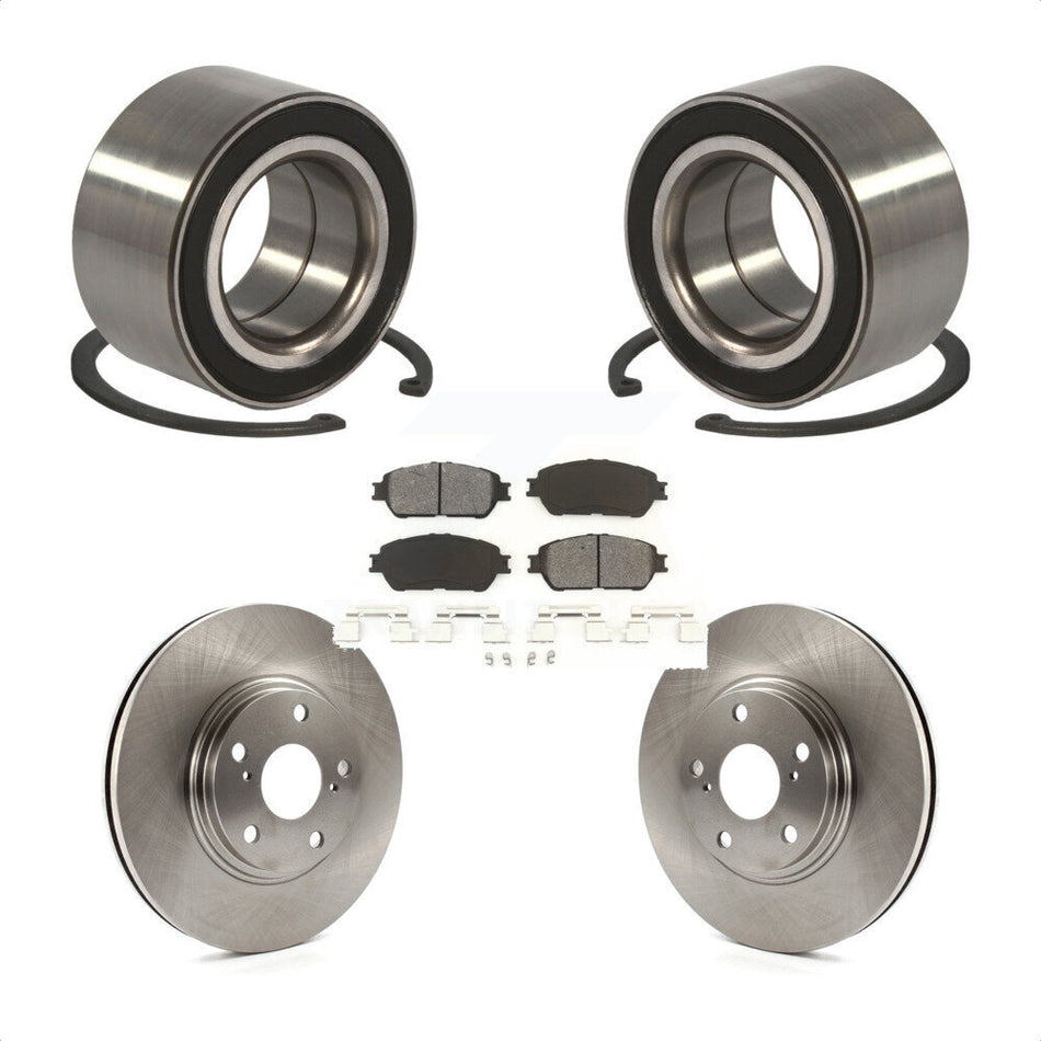 Front Wheel Bearing With Disc Brake Rotors And Semi-Metallic Pads Kit For 2004-2006 Lexus ES330 KBB-102639