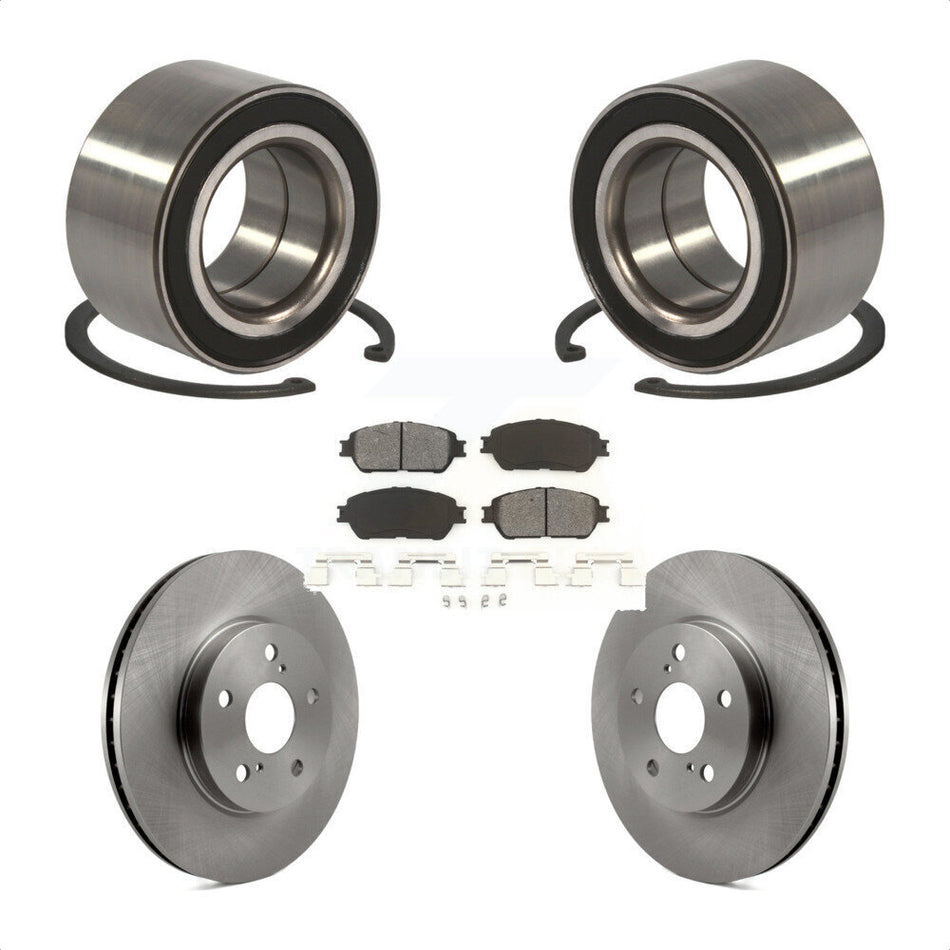 Front Wheel Bearing With Disc Brake Rotors And Semi-Metallic Pads Kit For Toyota Sienna Camry Avalon Solara KBB-102641