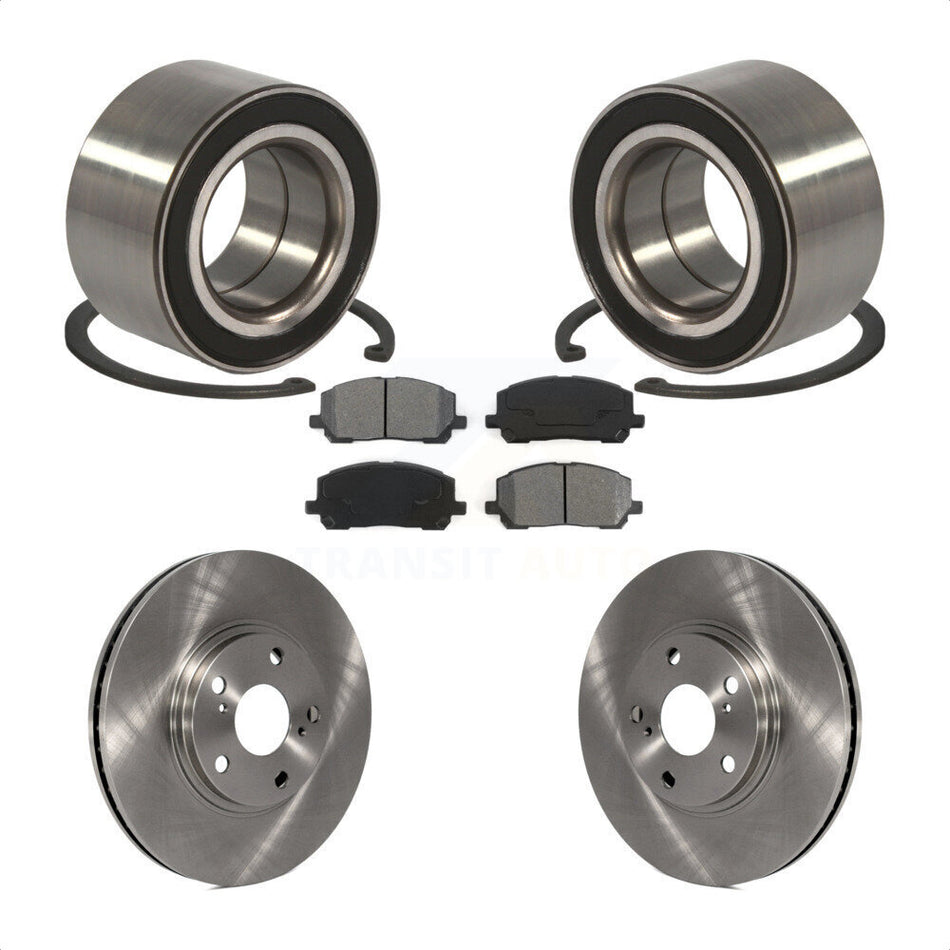 Front Wheel Bearing With Disc Brake Rotors And Semi-Metallic Pads Kit For Toyota Highlander KBB-102643