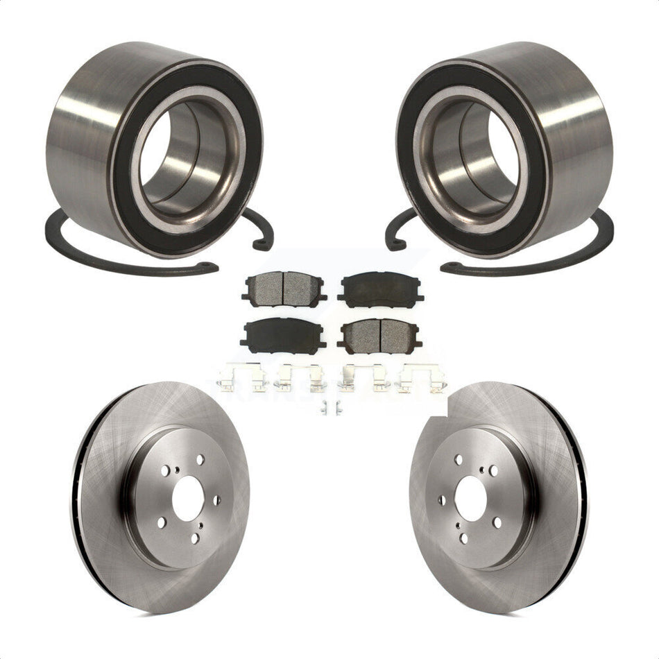 Front Wheel Bearing With Disc Brake Rotors And Semi-Metallic Pads Kit For Lexus Toyota Highlander RX350 RX330 RX400h KBB-102644