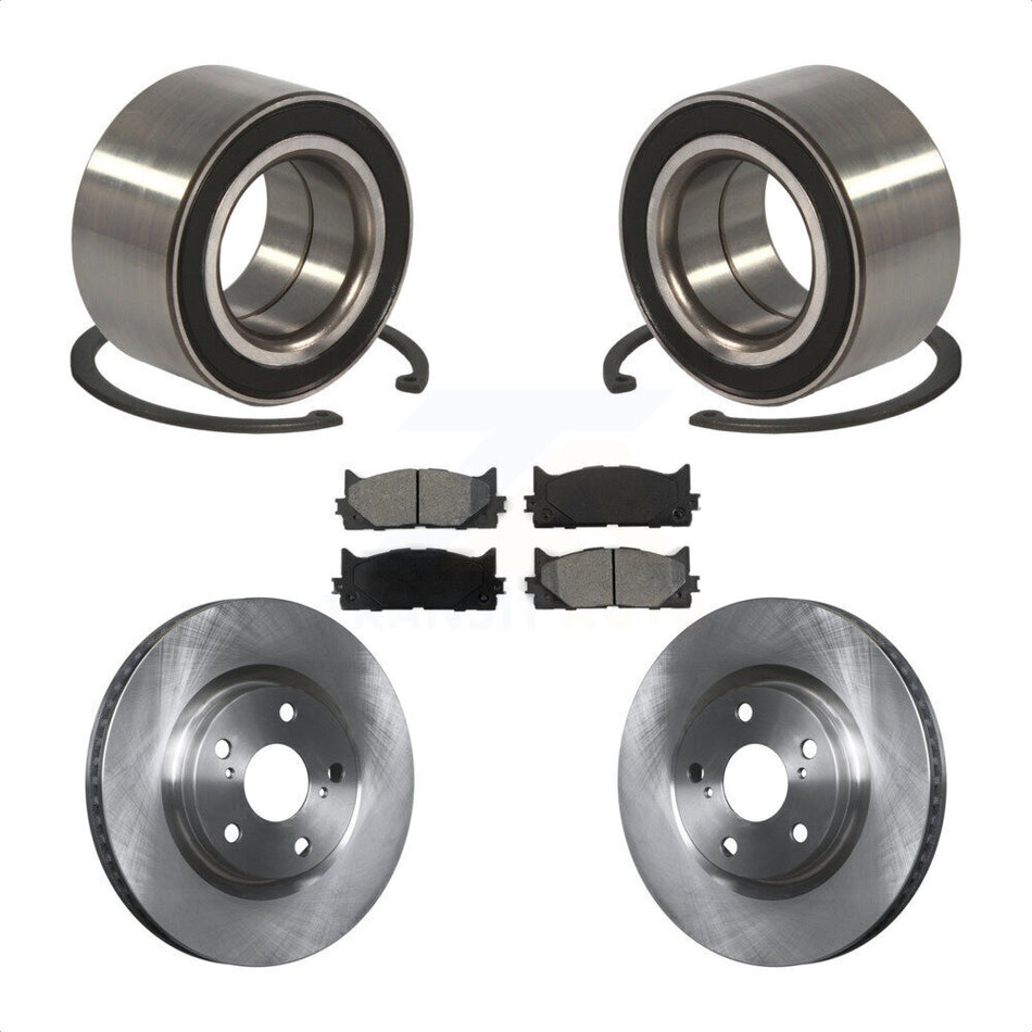 Front Wheel Bearing With Disc Brake Rotors And Semi-Metallic Pads Kit For Toyota Camry Lexus ES350 Avalon ES300h KBB-102647
