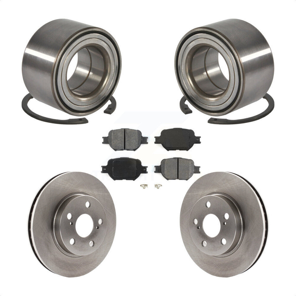 Front Wheel Bearing With Disc Brake Rotors And Semi-Metallic Pads Kit For 2001 Toyota Celica GT KBB-102653