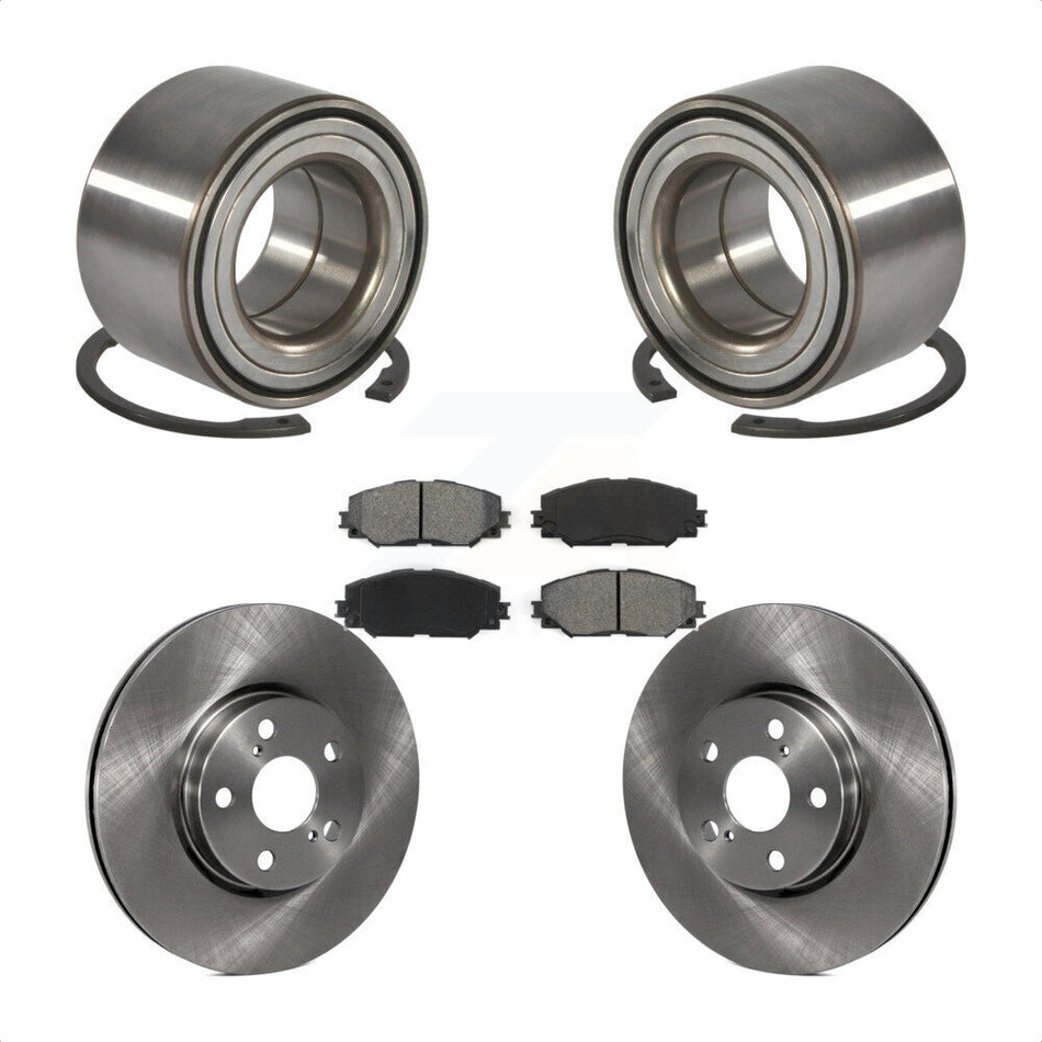 Front Wheel Bearing With Disc Brake Rotors And Semi-Metallic Pads Kit For Toyota Corolla Matrix Pontiac Vibe KBB-102658