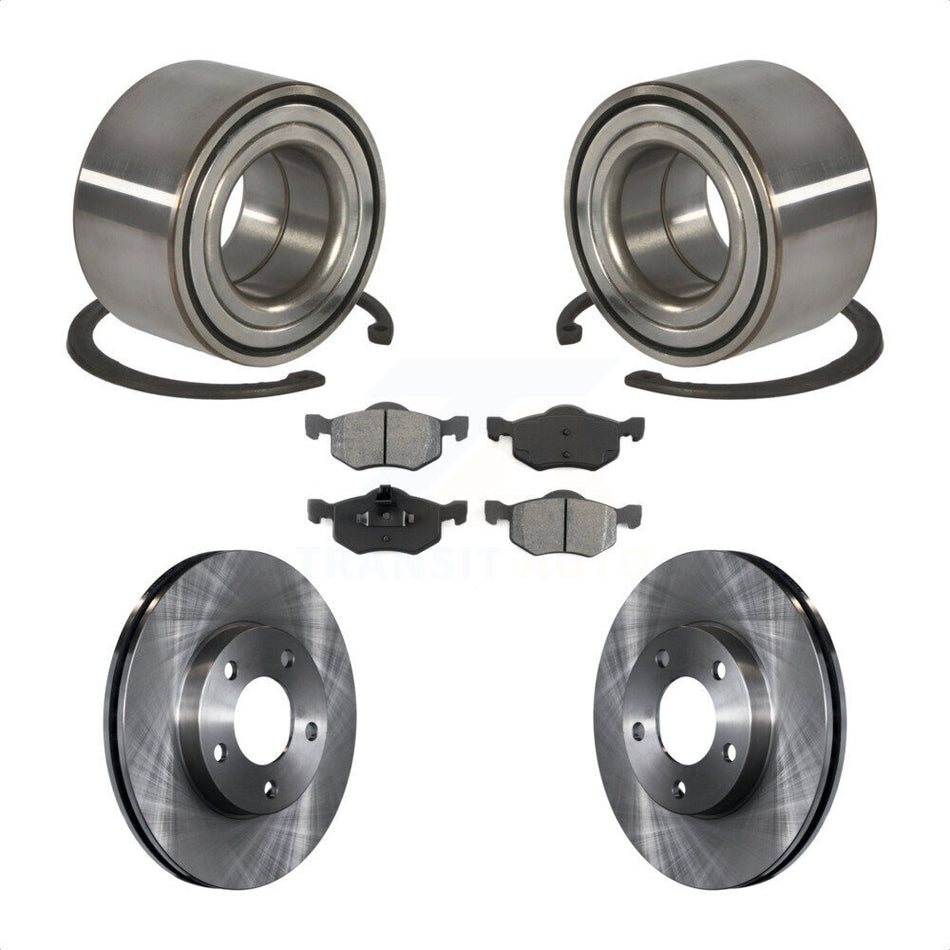Front Wheel Bearing With Disc Brake Rotors And Semi-Metallic Pads Kit For Ford Escape Mazda Tribute Mercury Mariner KBB-102659