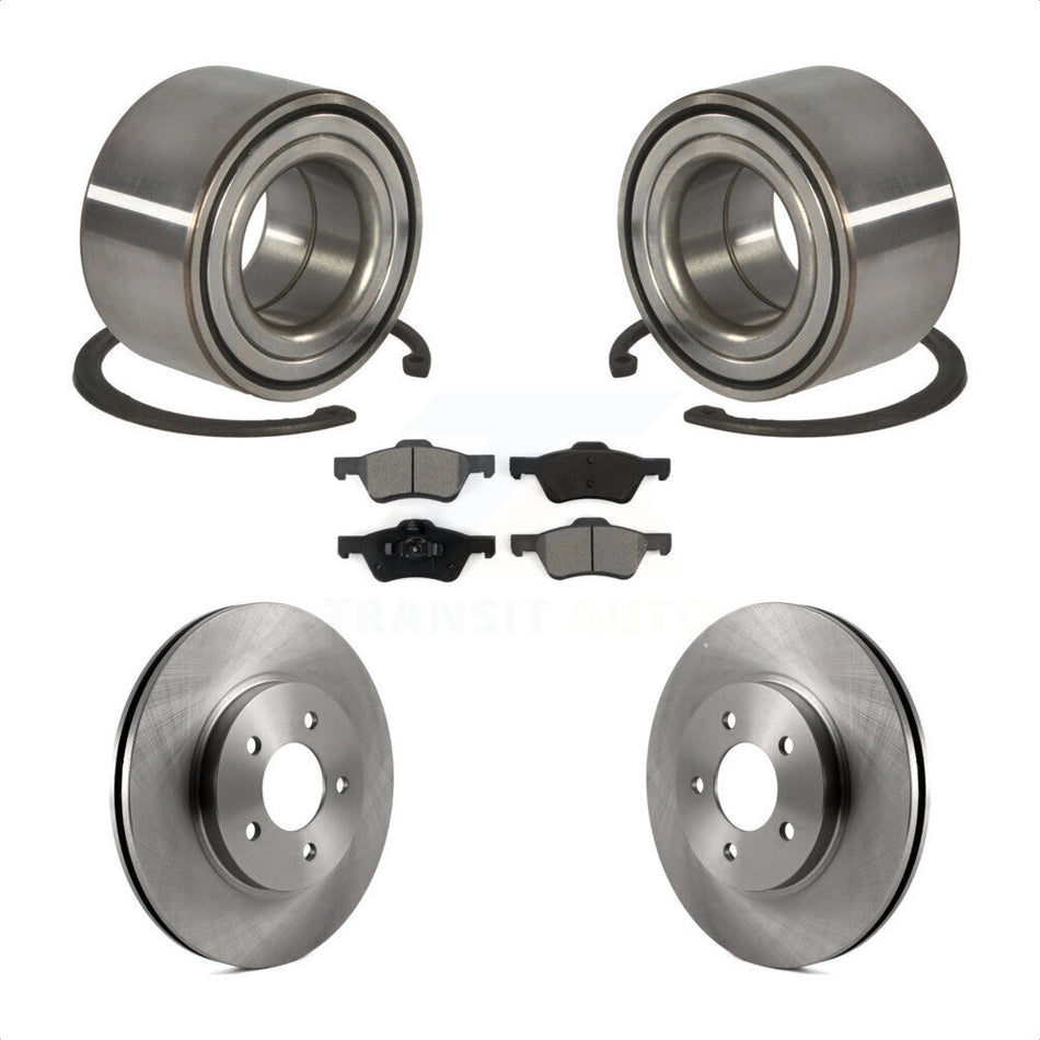 Front Wheel Bearing With Disc Brake Rotors And Semi-Metallic Pads Kit For Ford Escape Mercury Mariner Mazda Tribute KBB-102660
