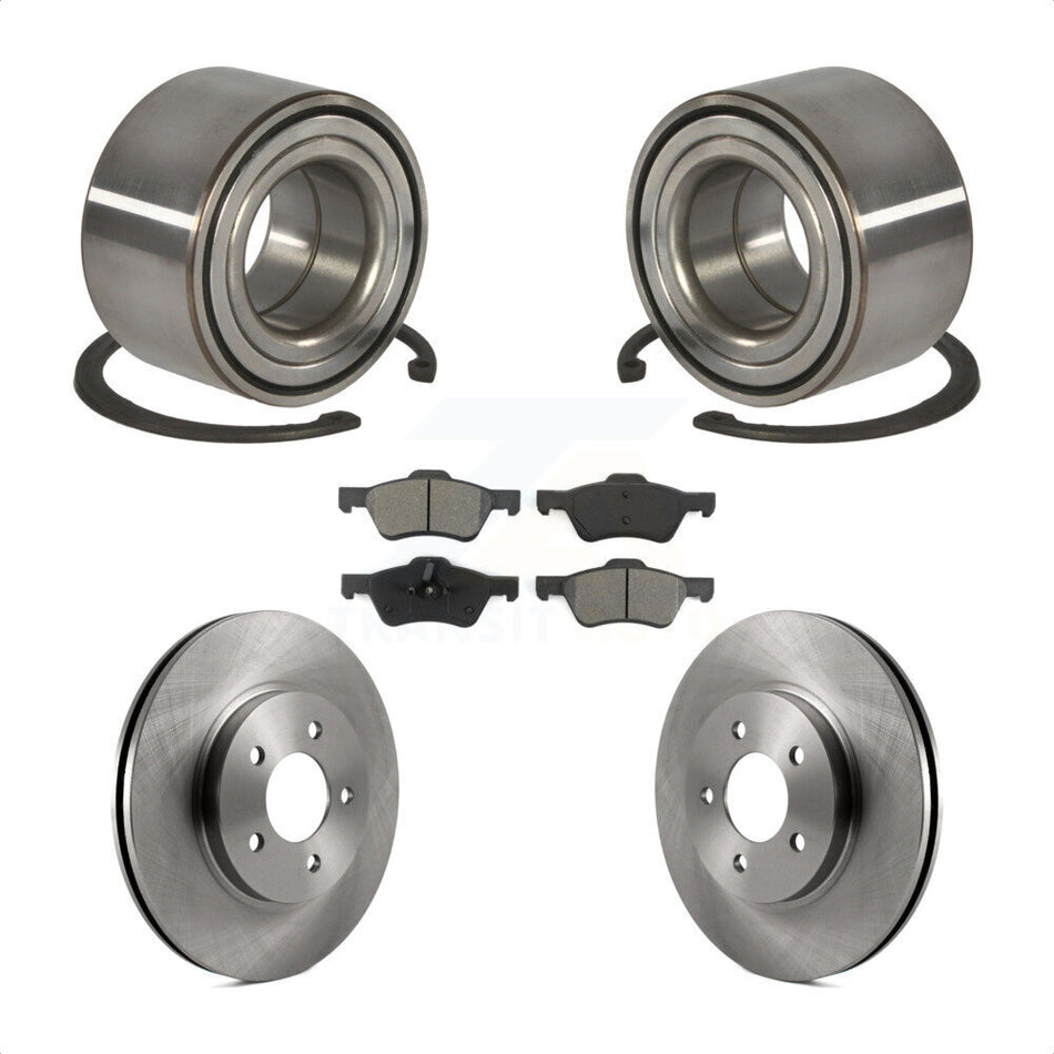 Front Wheel Bearing With Disc Brake Rotors And Semi-Metallic Pads Kit For Ford Escape Mercury Mariner KBB-102661