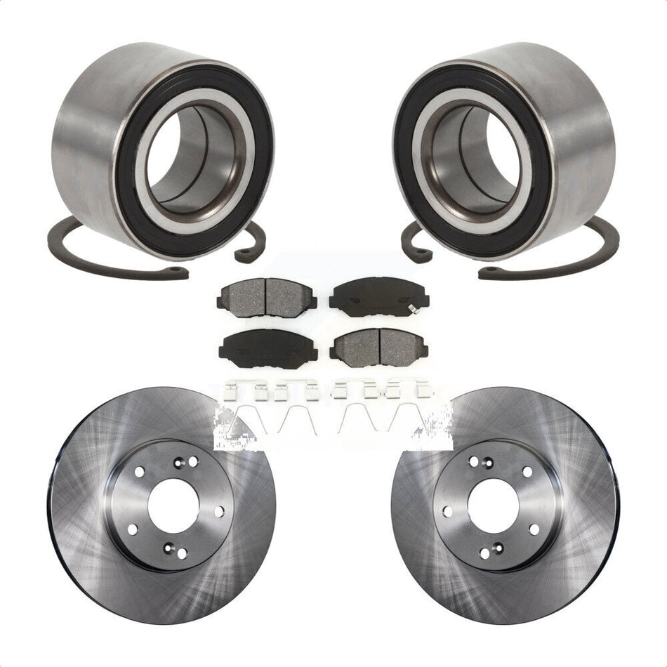 Front Wheel Bearing With Disc Brake Rotors And Semi-Metallic Pads Kit For Honda Accord Element KBB-102663