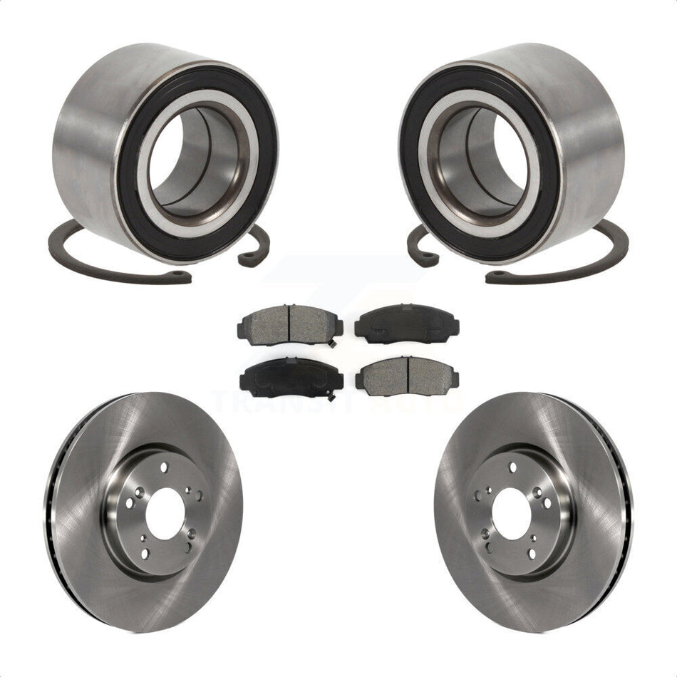 Front Wheel Bearing With Disc Brake Rotors And Semi-Metallic Pads Kit For 2004-2005 Acura TL Automatic transmission KBB-102666