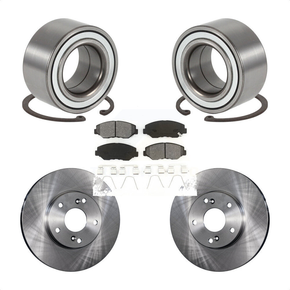 Front Wheel Bearing With Disc Brake Rotors And Semi-Metallic Pads Kit For Honda Element KBB-102670