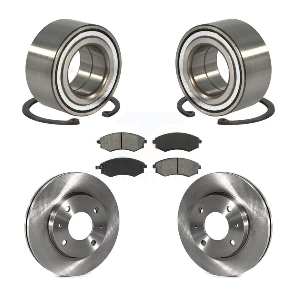 Front Wheel Bearing With Disc Brake Rotors And Semi-Metallic Pads Kit For Hyundai Elantra KBB-102680