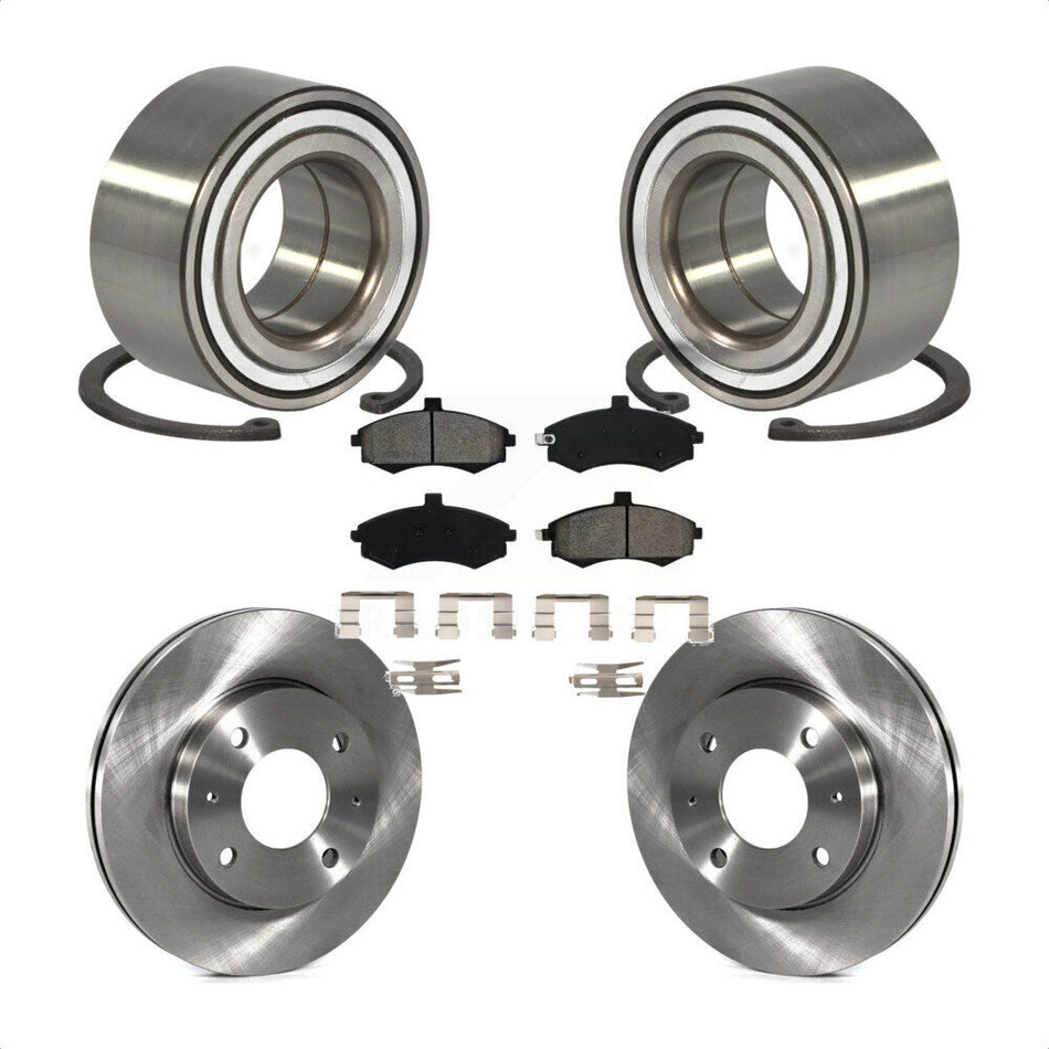 Front Wheel Bearing With Disc Brake Rotors And Semi-Metallic Pads Kit For Hyundai Elantra KBB-102681