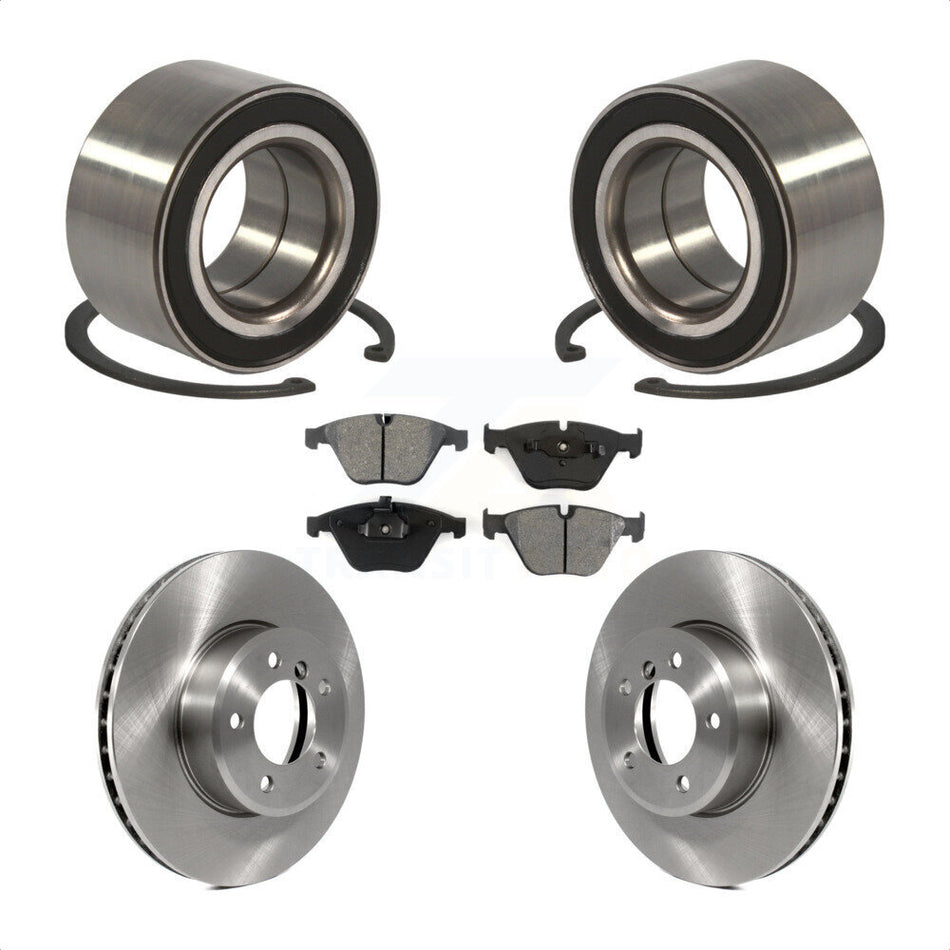 Front Wheel Bearing With Disc Brake Rotors And Semi-Metallic Pads Kit For BMW 530xi 535xi 528i xDrive 535i 528xi 525xi KBB-102691