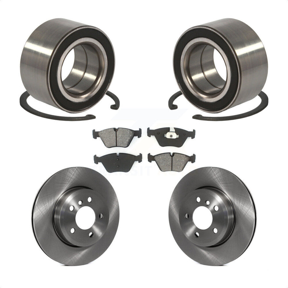 Front Wheel Bearing With Disc Brake Rotors And Semi-Metallic Pads Kit For 2004-2010 BMW X3 KBB-102692