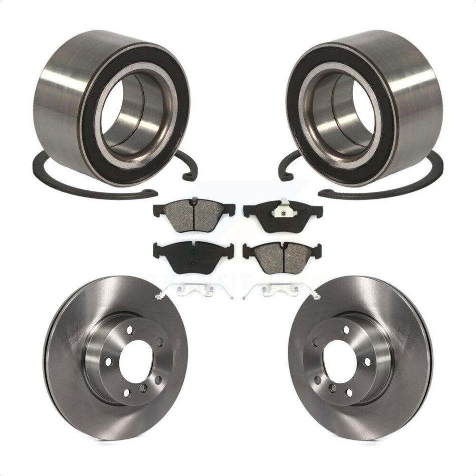 Front Wheel Bearing With Disc Brake Rotors And Semi-Metallic Pads Kit For 2008 BMW 328xi To 08 07 KBB-102697